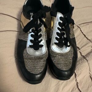 Michael Kors Black and Gold Sneakers Casual Style